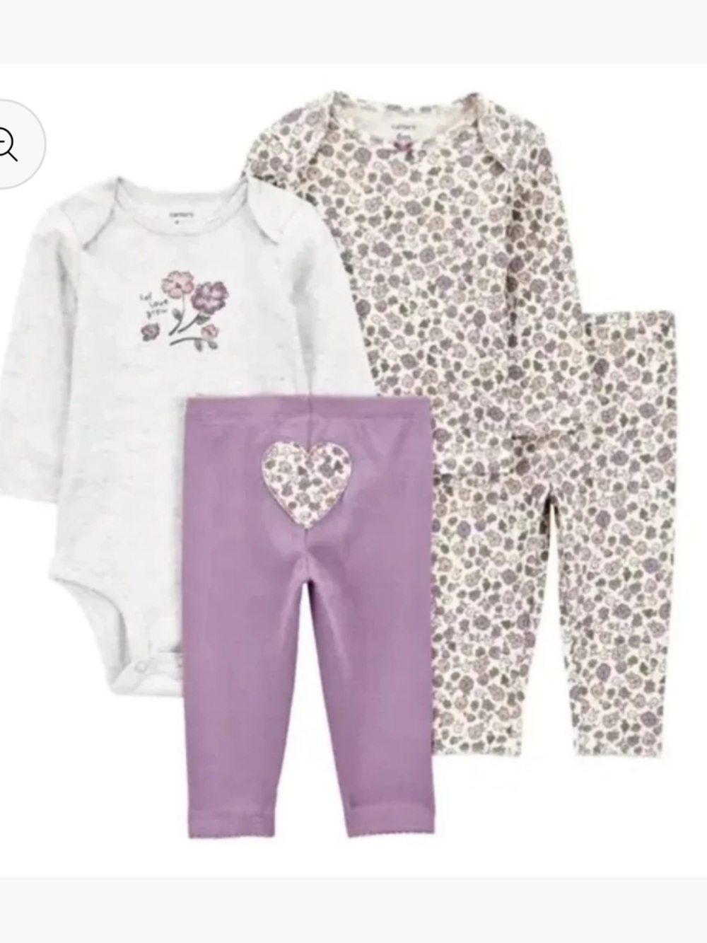 Carter's Lavender and Cream Baby 4-Piece Outfit